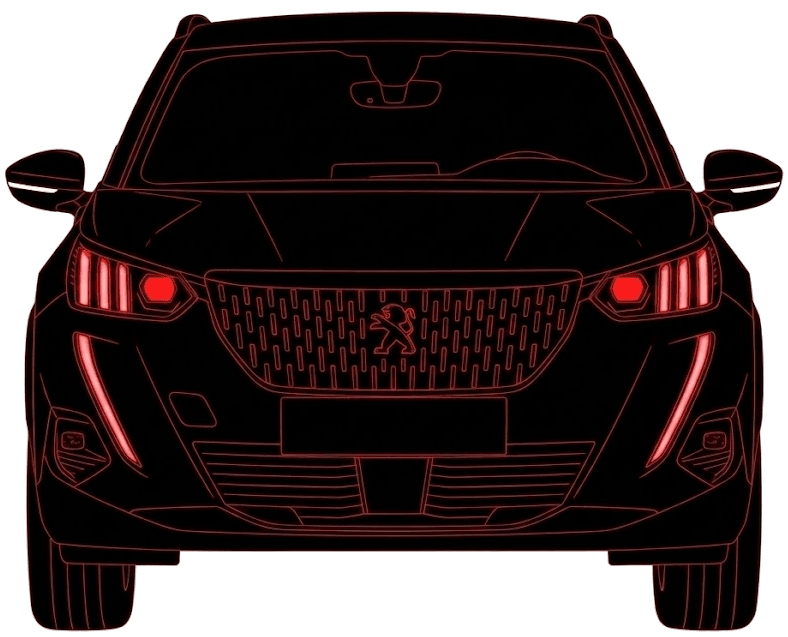 Silueta frontal del vehículo